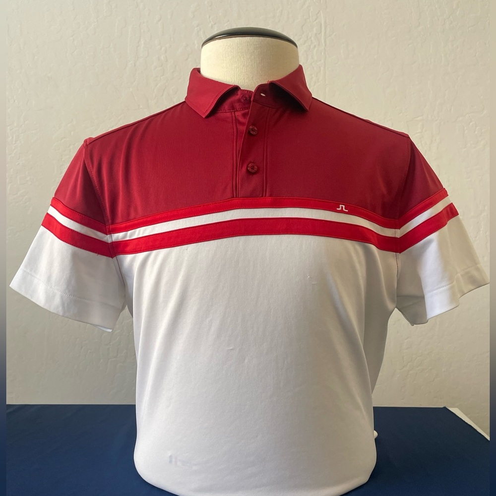 J. Lindeberg - XL Reg Fit, White, Red/Red